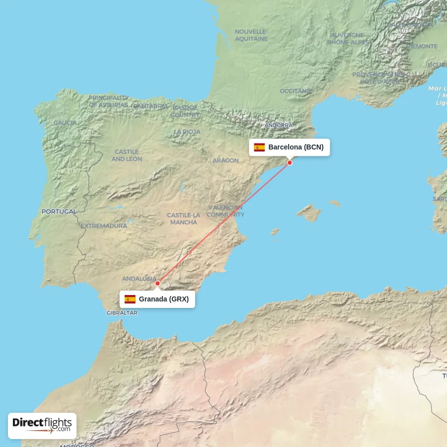 BCN - GRX route map