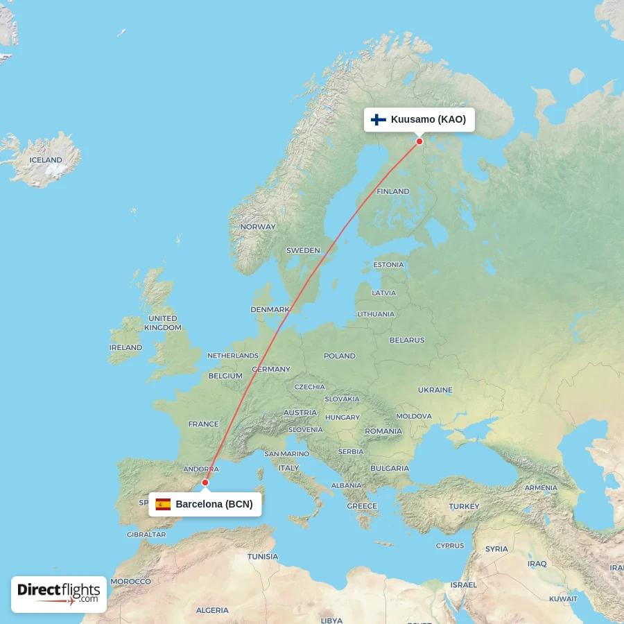 BCN - KAO route map