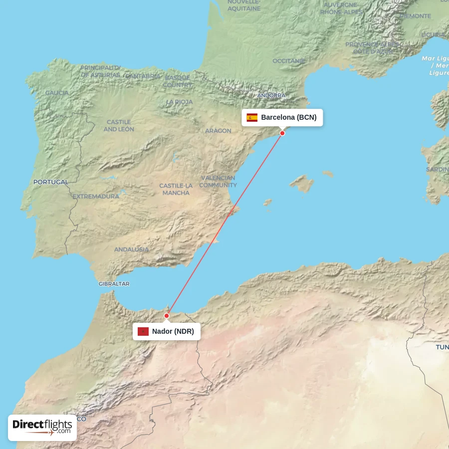 BCN - NDR route map