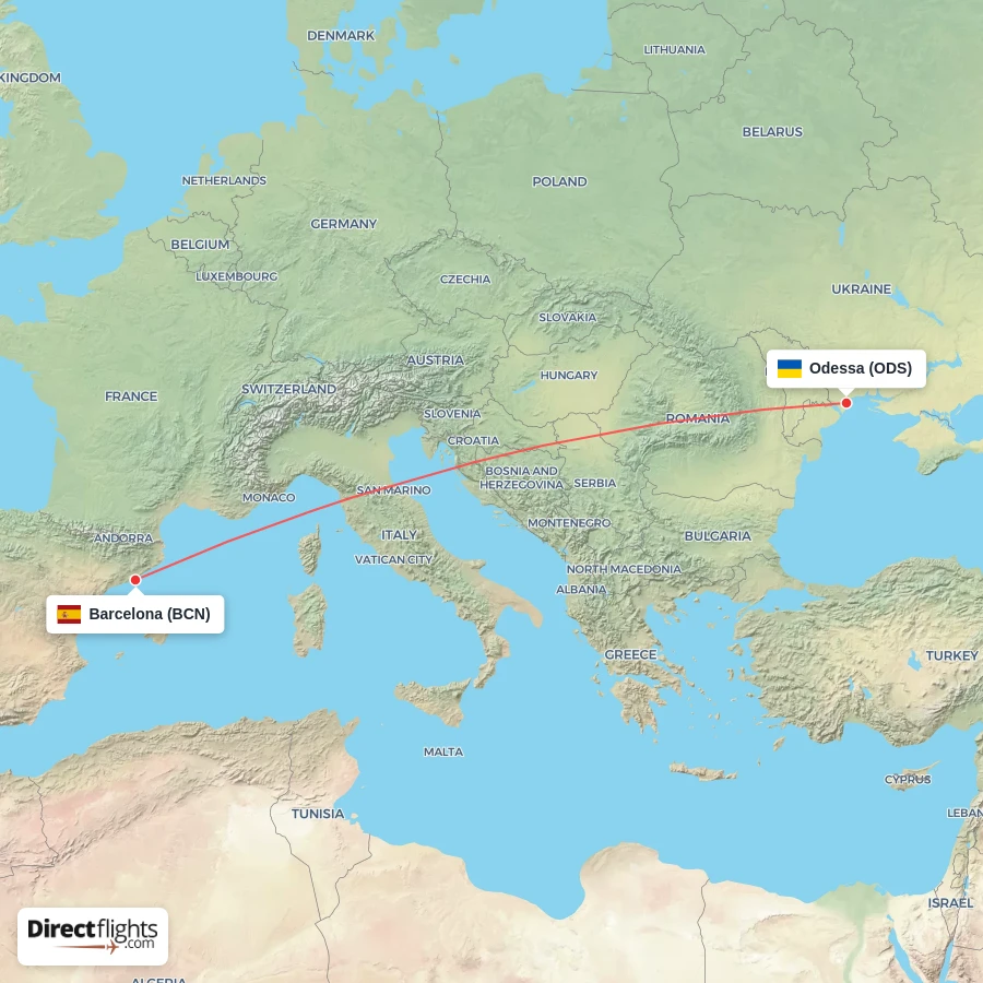 BCN - ODS route map