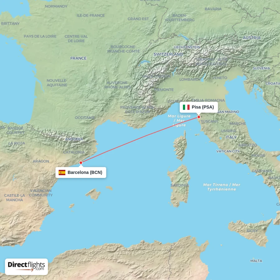 BCN - PSA route map