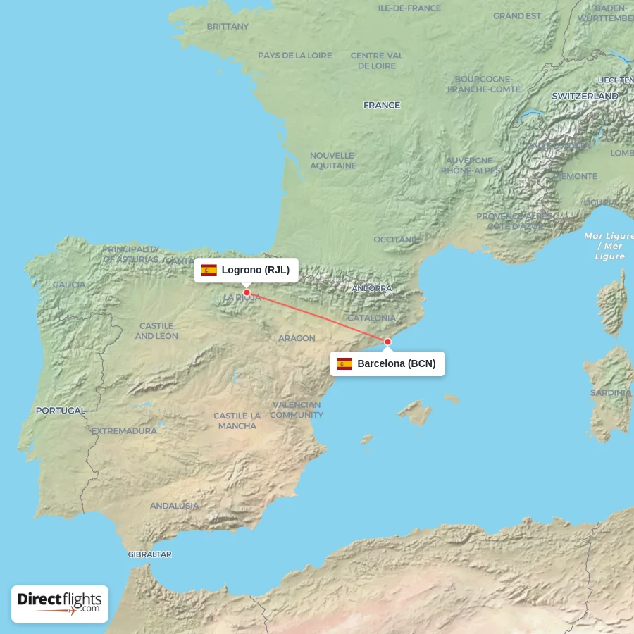 BCN - RJL route map
