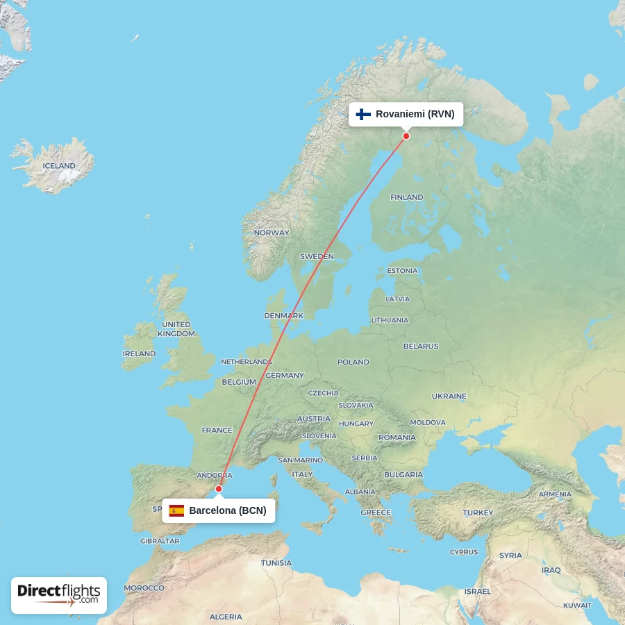 BCN - RVN route map