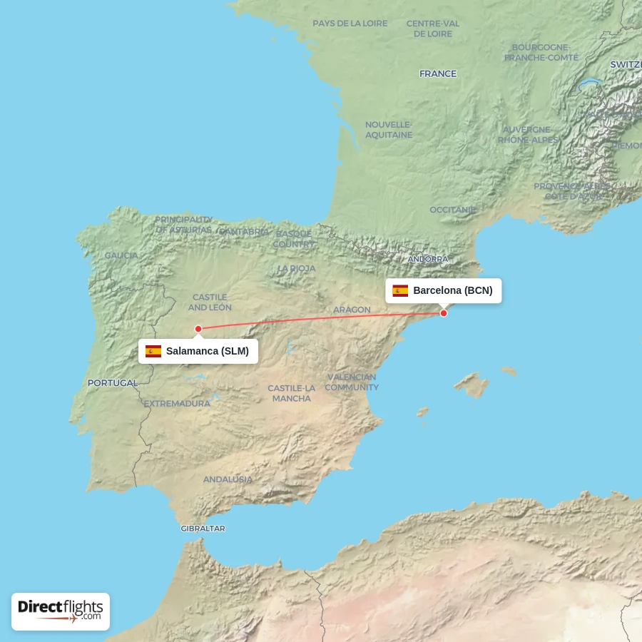 BCN - SLM route map