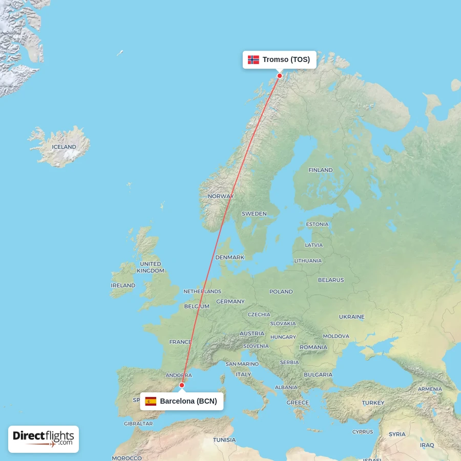 BCN - TOS route map