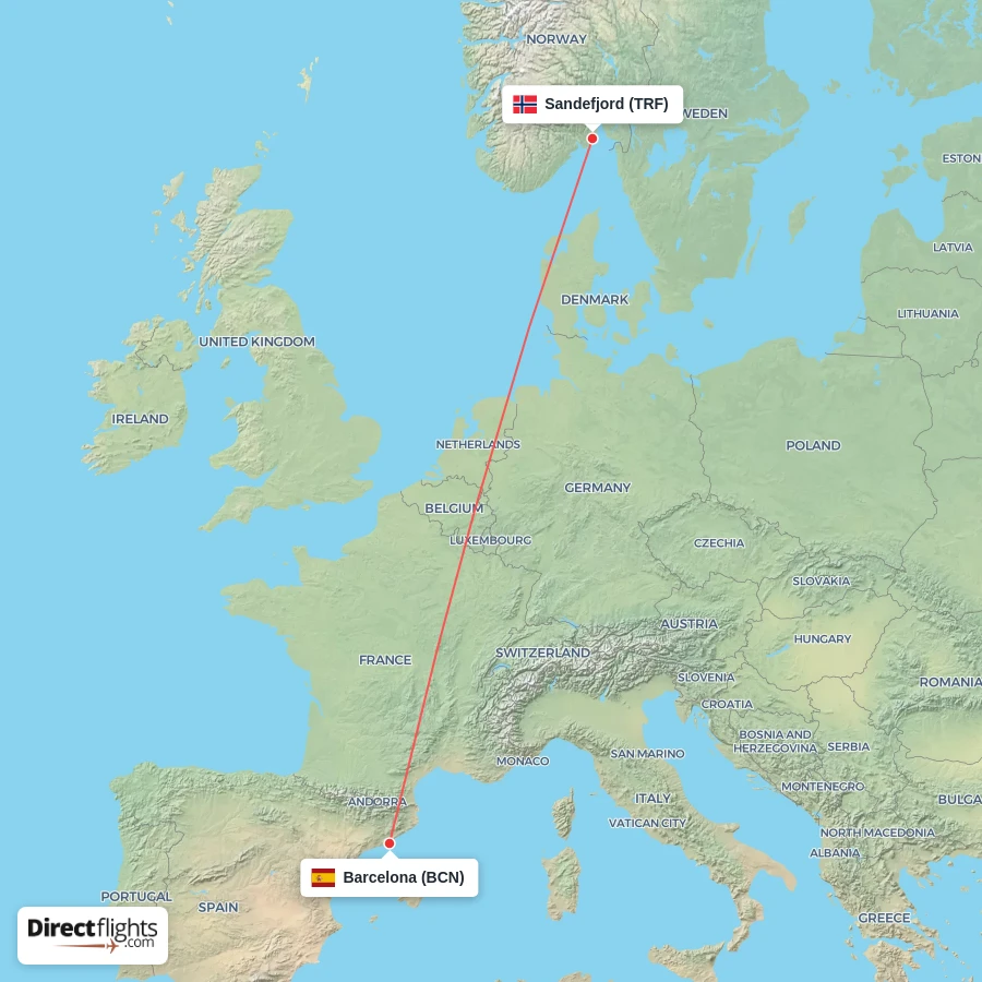 BCN - TRF route map