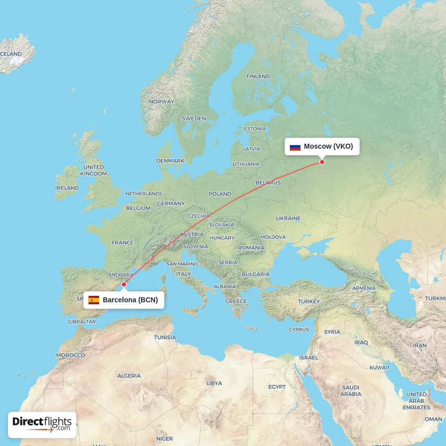 BCN - VKO route map