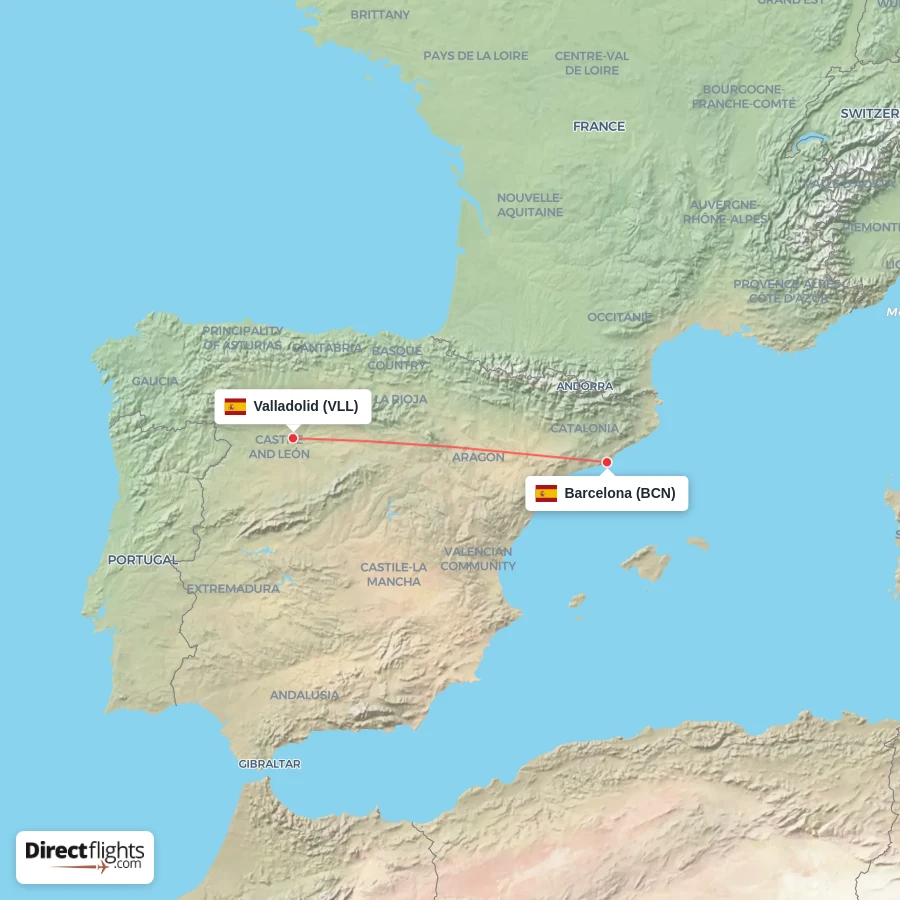 BCN - VLL route map
