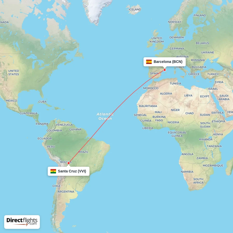 BCN - VVI route map