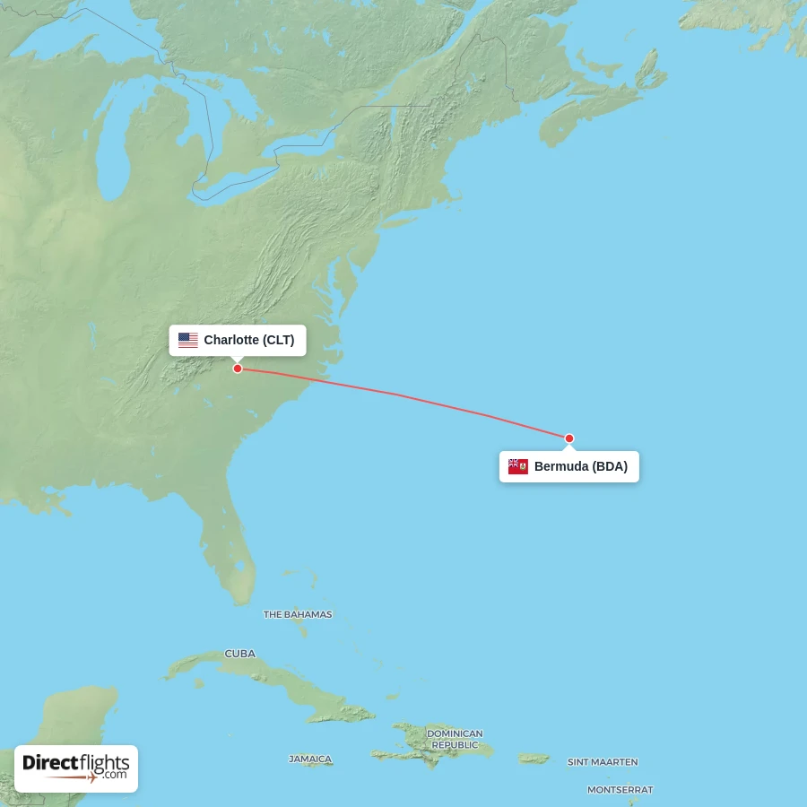 BDA - CLT route map