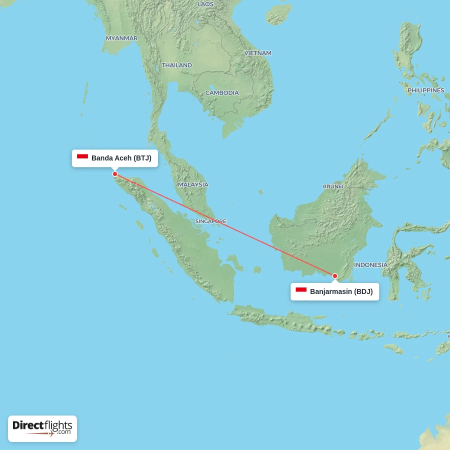 BDJ - BTJ route map