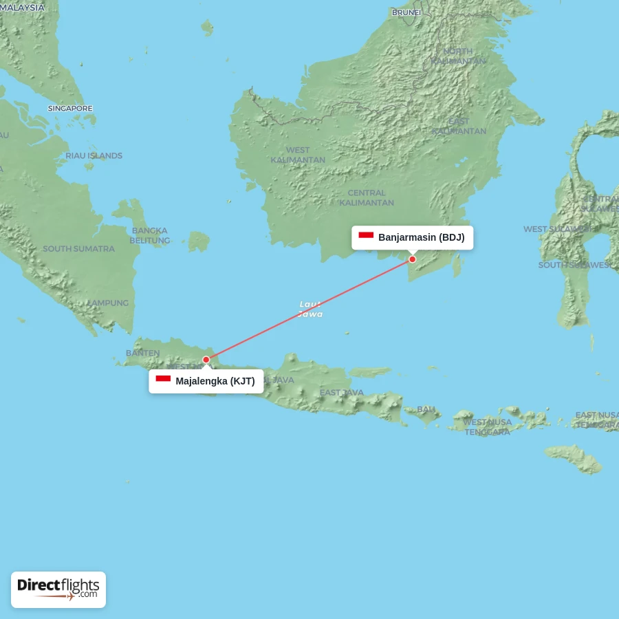 BDJ - KJT route map