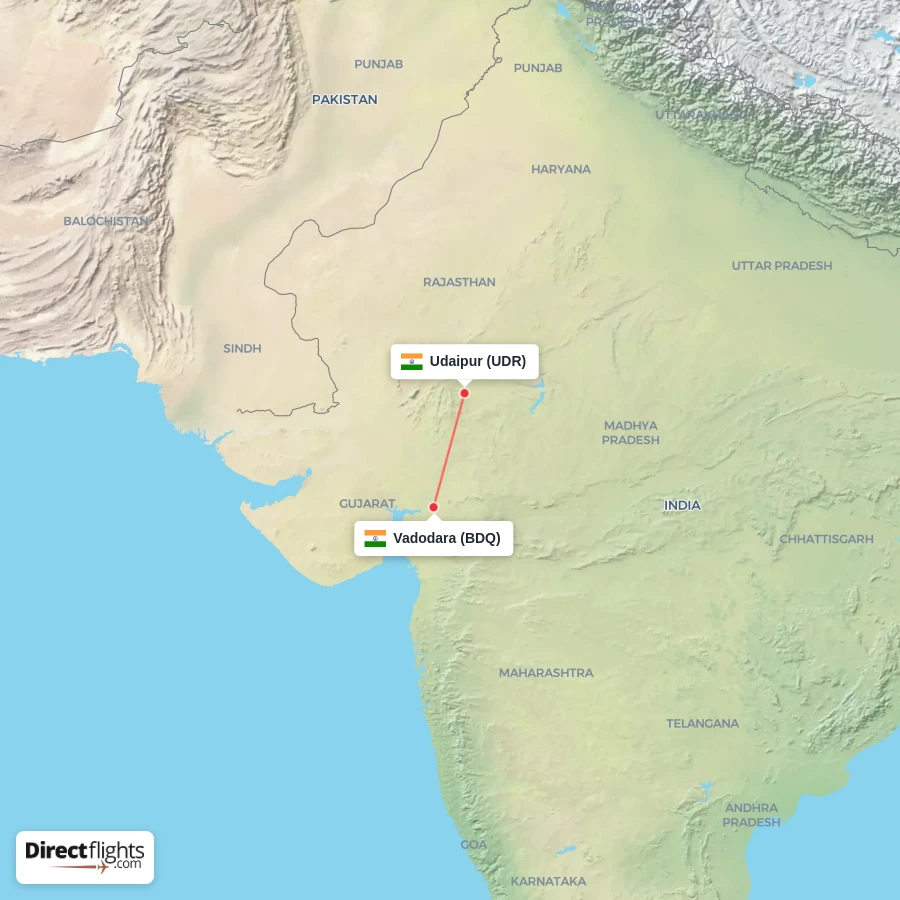 BDQ - UDR route map