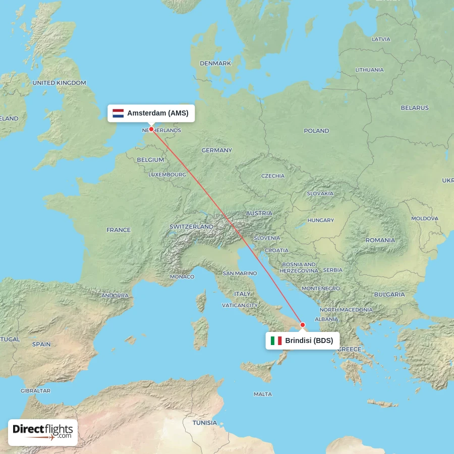 BDS - AMS route map
