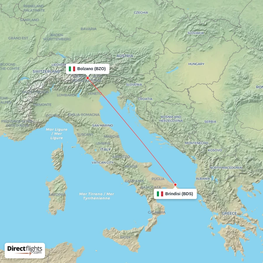BDS - BZO route map
