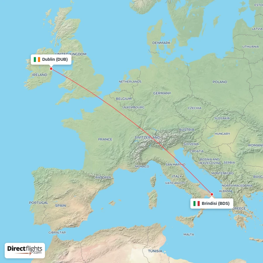 BDS - DUB route map