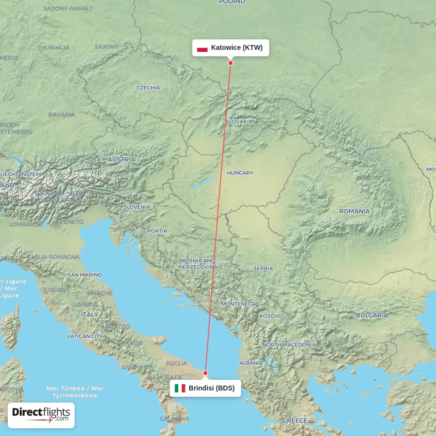 BDS - KTW route map