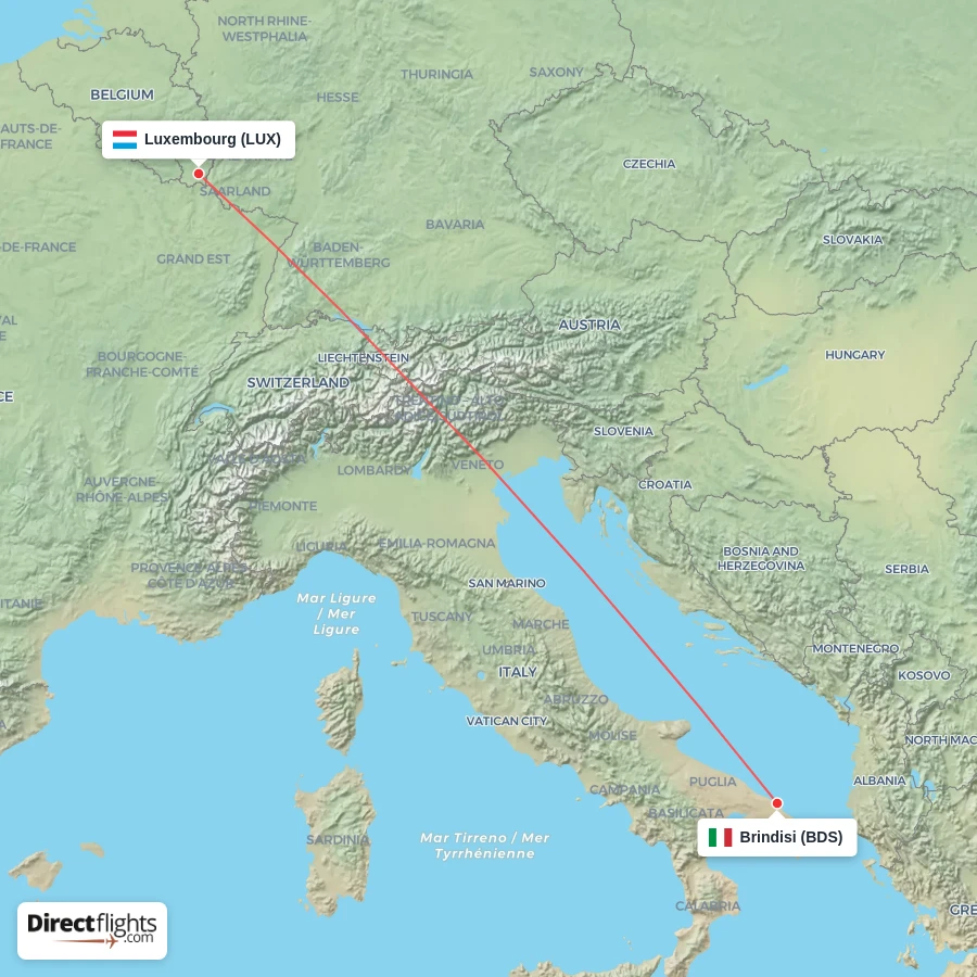 BDS - LUX route map