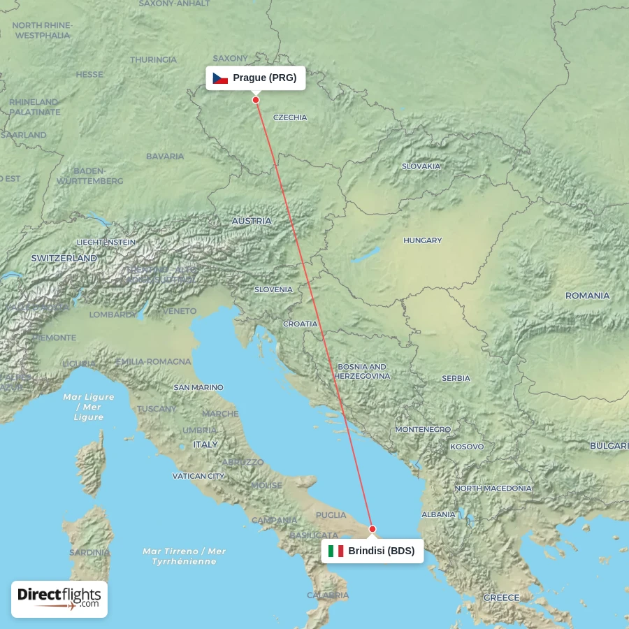 BDS - PRG route map