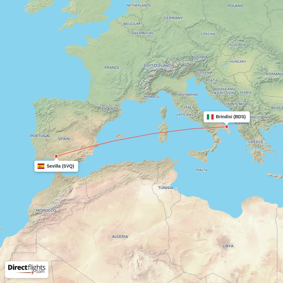 BDS - SVQ route map