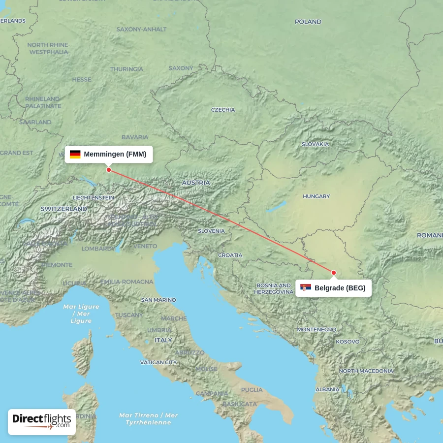 BEG - FMM route map