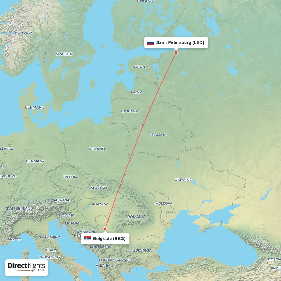 BEG - LED route map