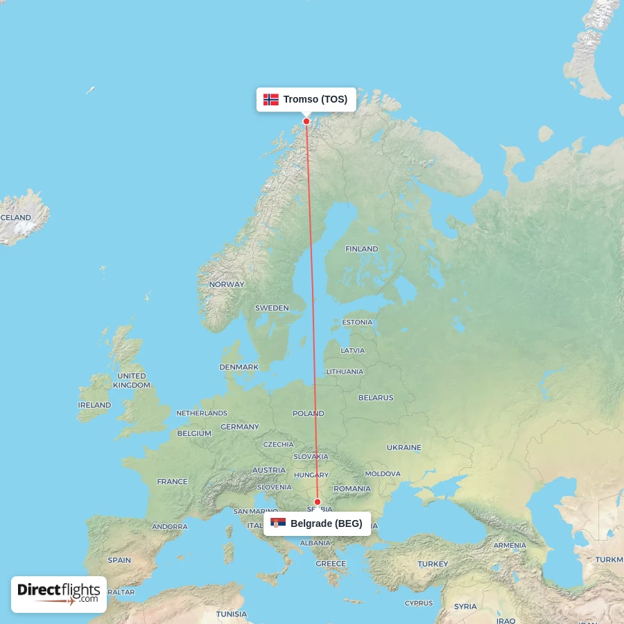 BEG - TOS route map