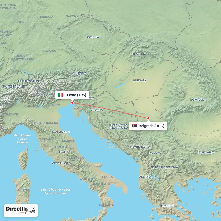 BEG - TRS route map