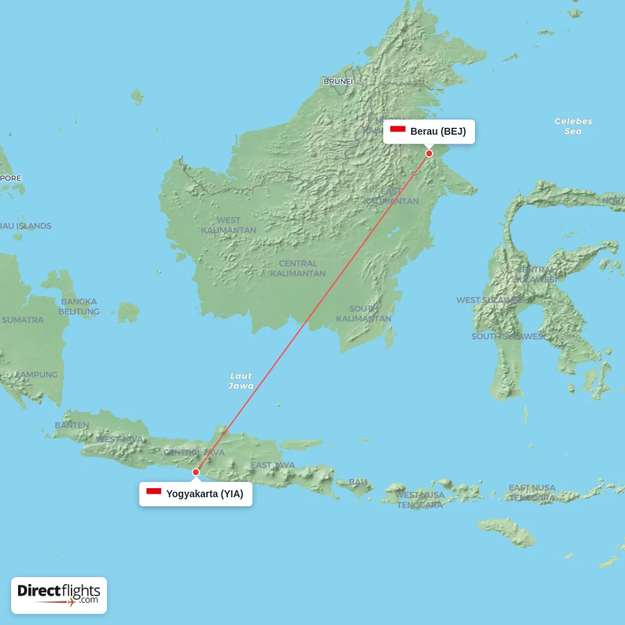 BEJ - YIA route map