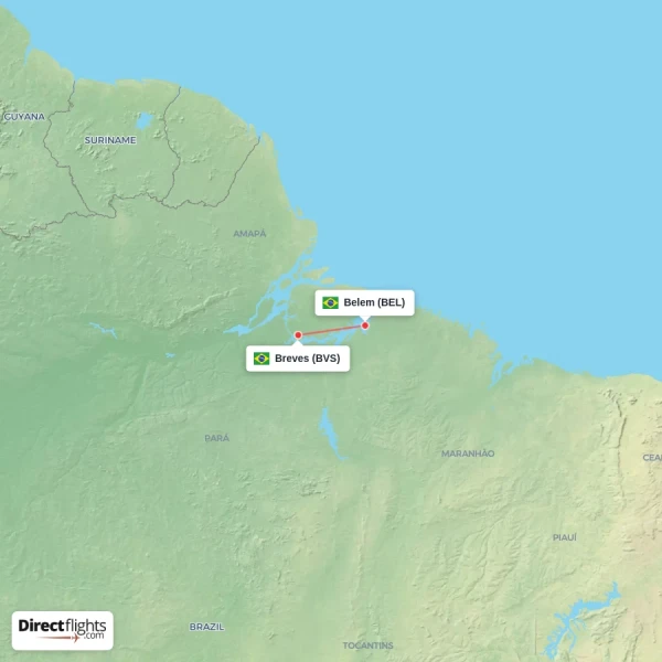 Belem - Breves direct flight map
