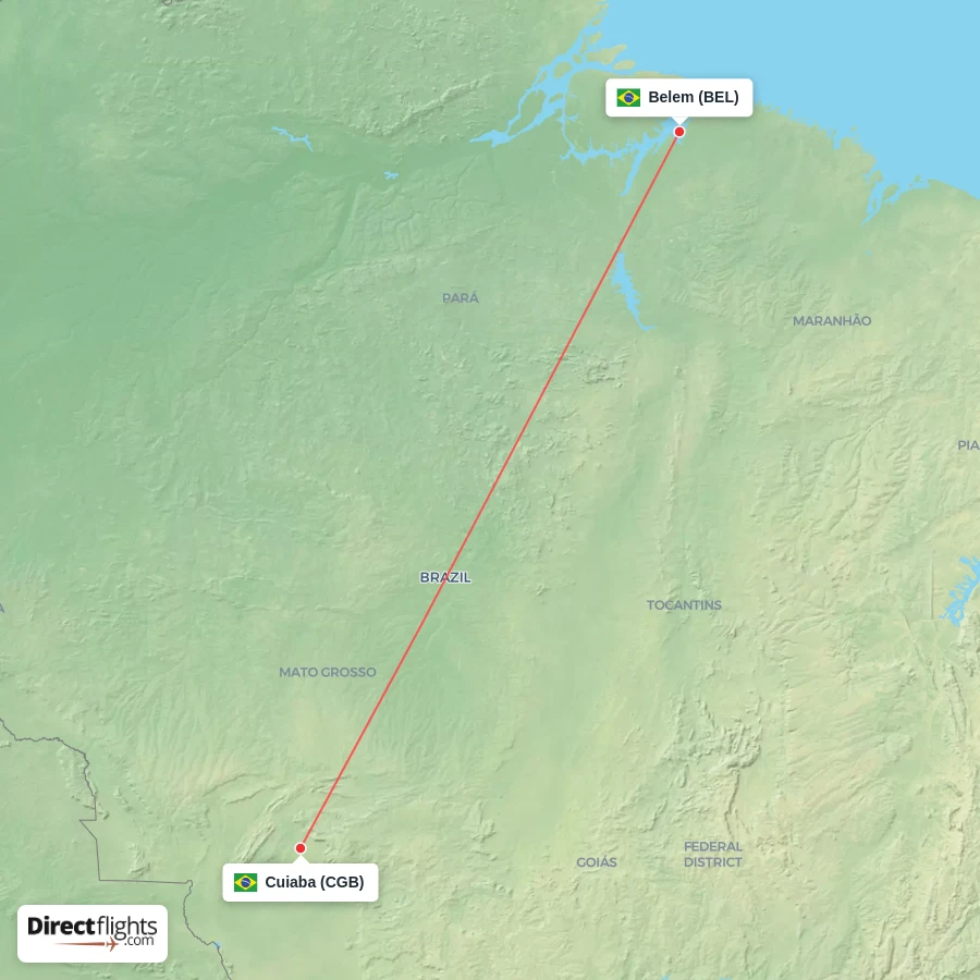 BEL - CGB route map