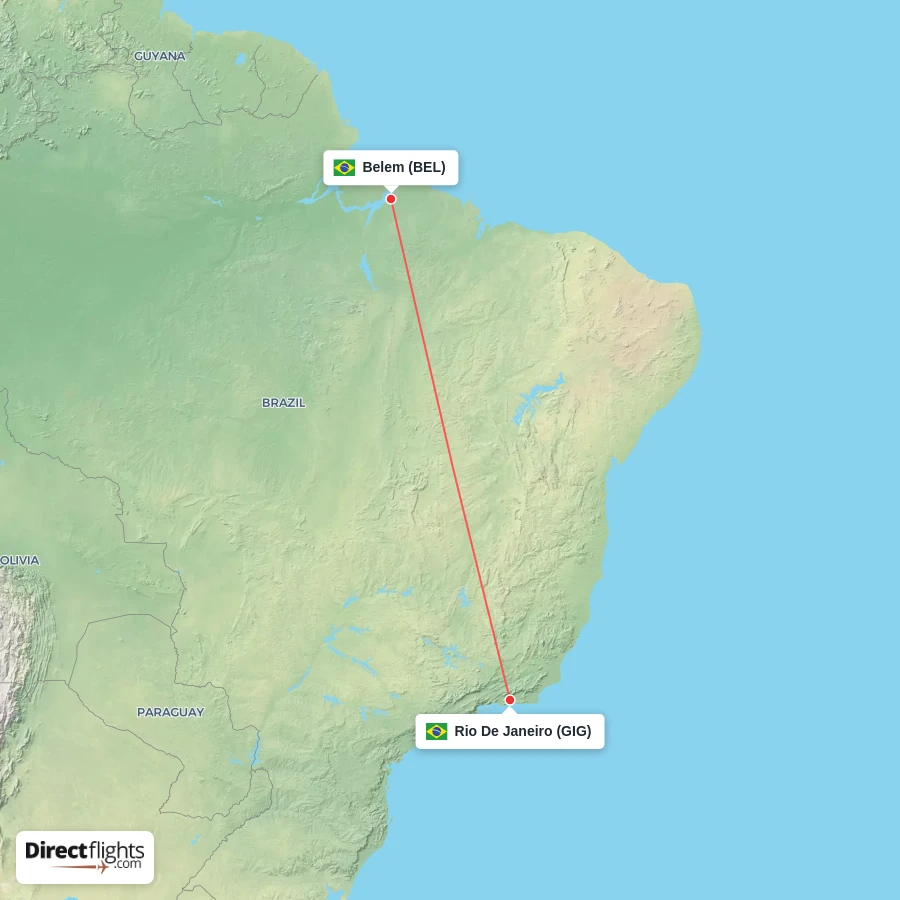BEL - GIG route map