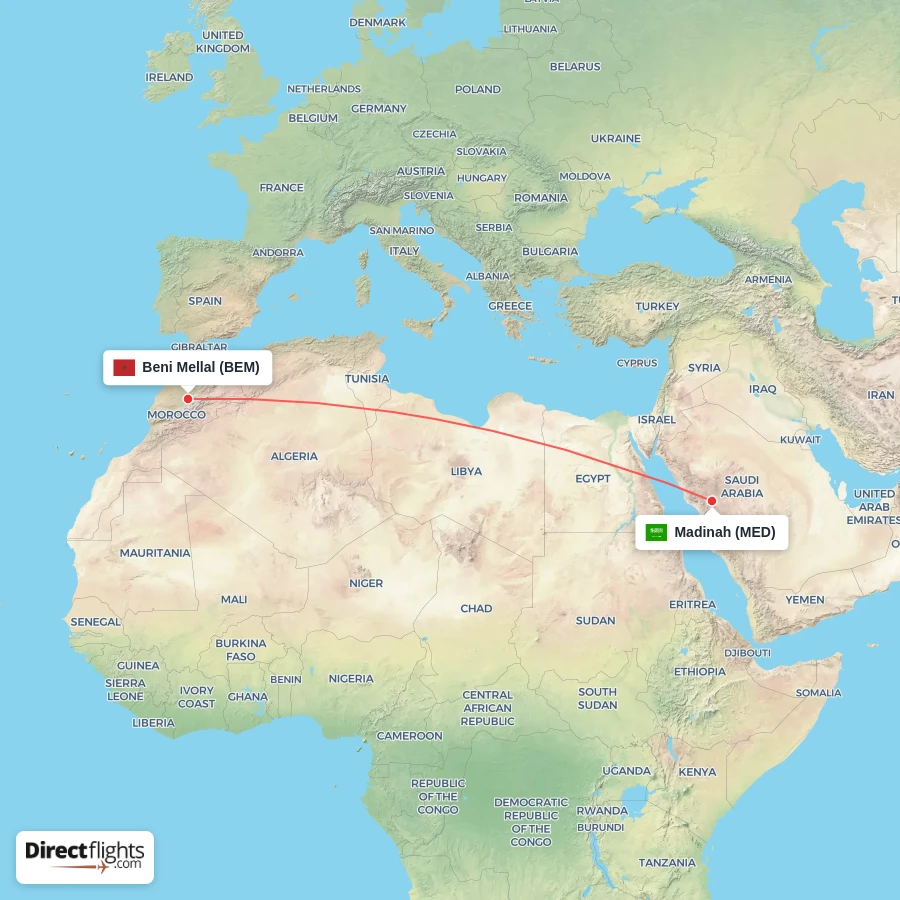 BEM - MED route map