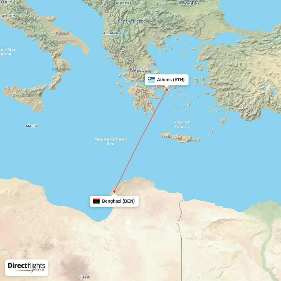 BEN - ATH route map