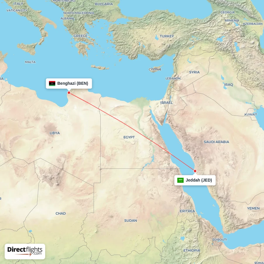 BEN - JED route map