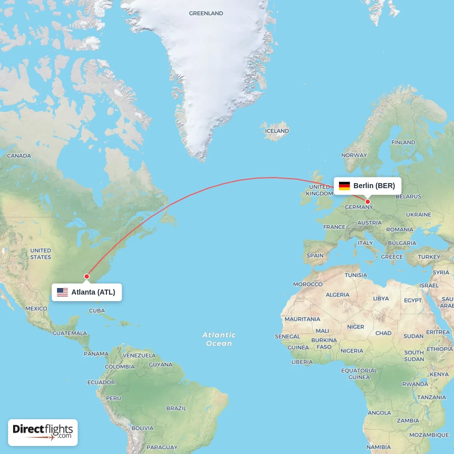 BER - ATL route map
