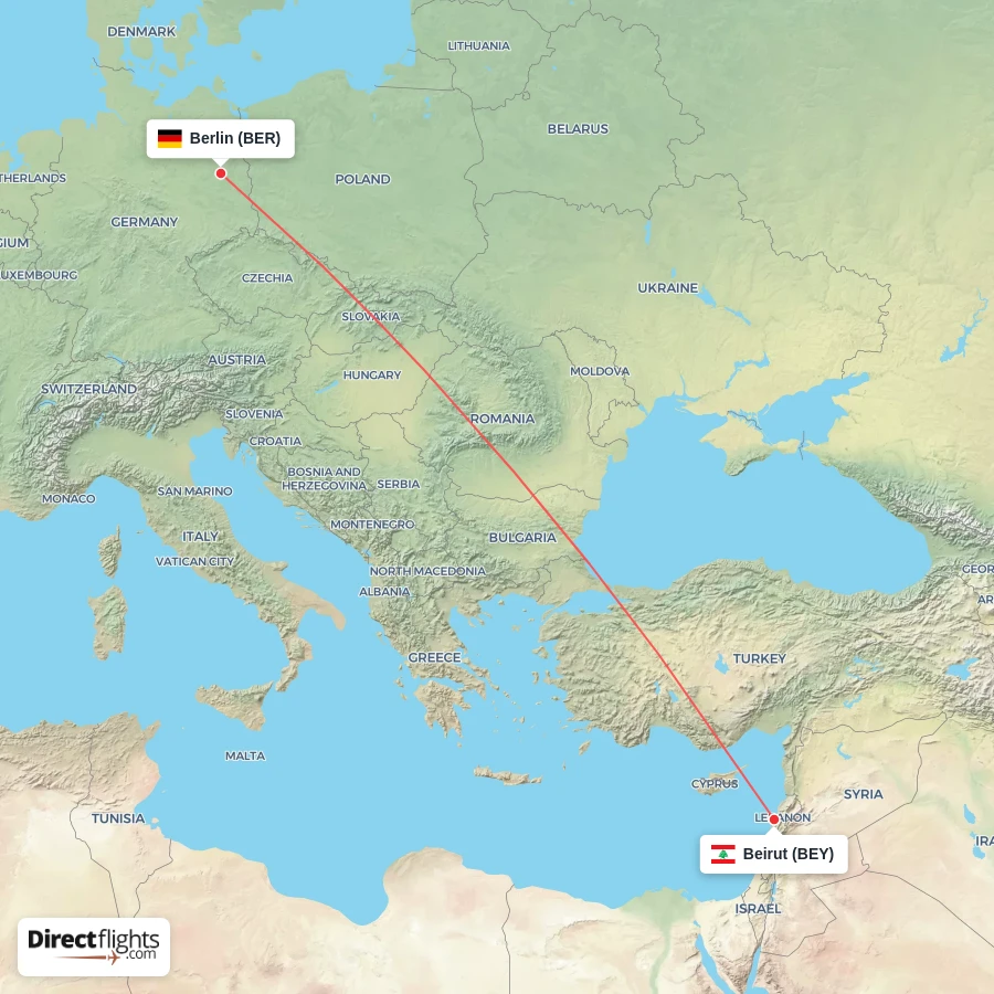 BER - BEY route map
