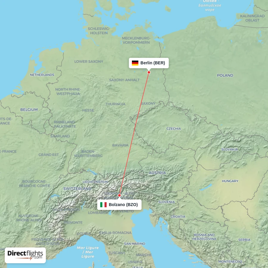 BER - BZO route map
