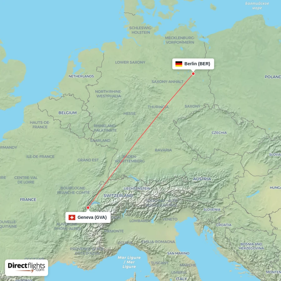 BER - GVA route map