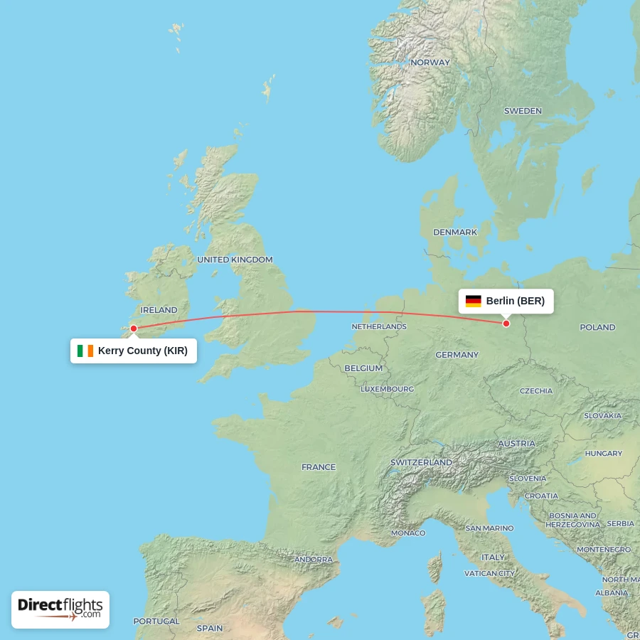 BER - KIR route map