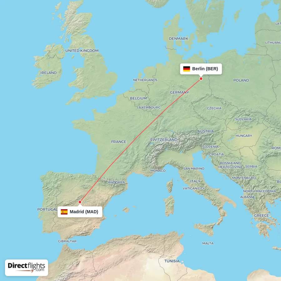BER - MAD route map