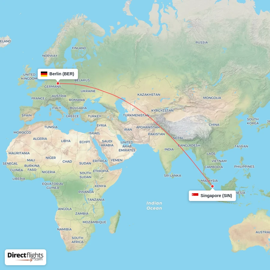 BER - SIN route map