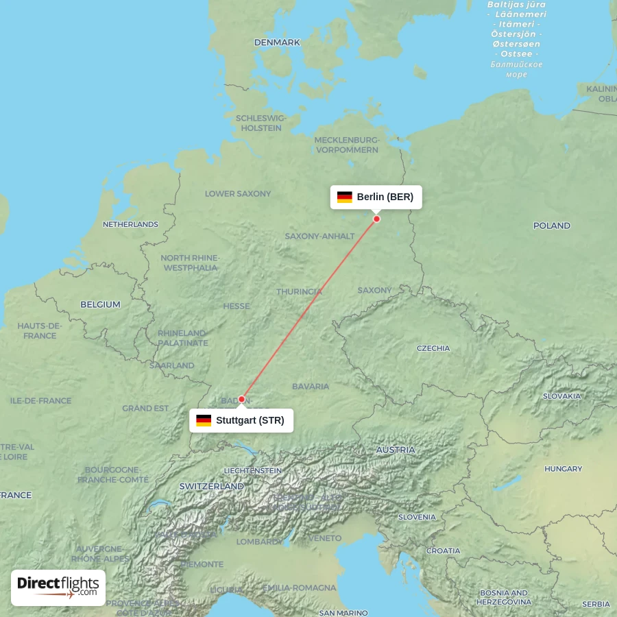 BER - STR route map