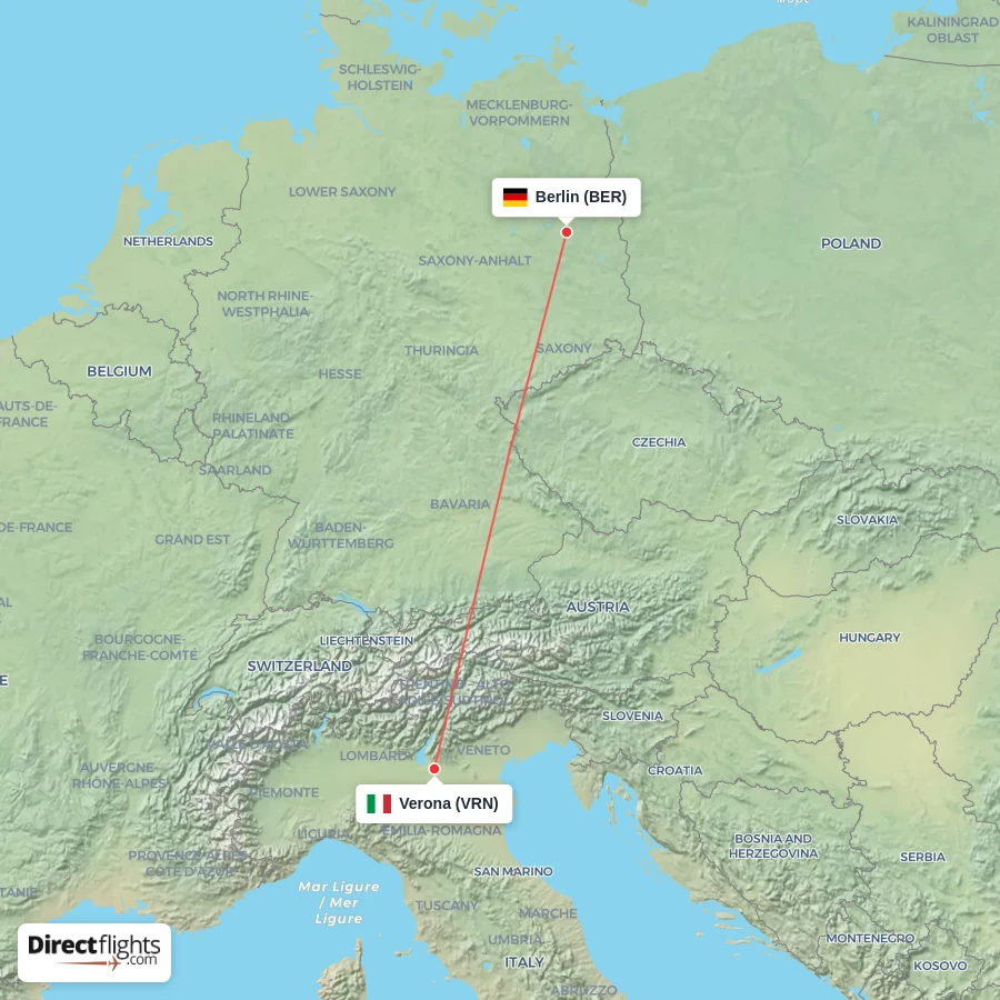 BER - VRN route map