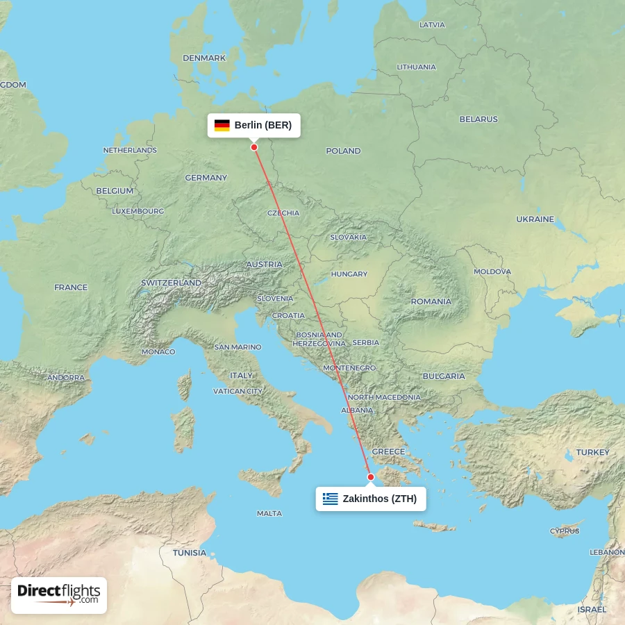 BER - ZTH route map