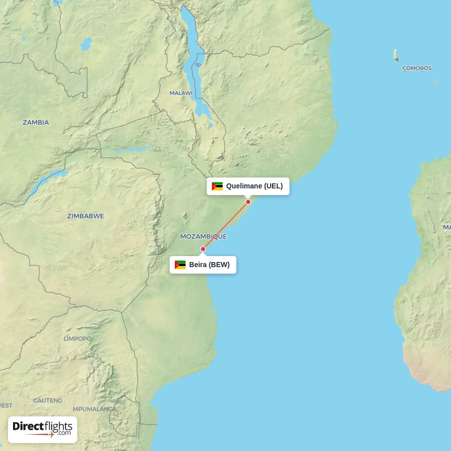 BEW - UEL route map