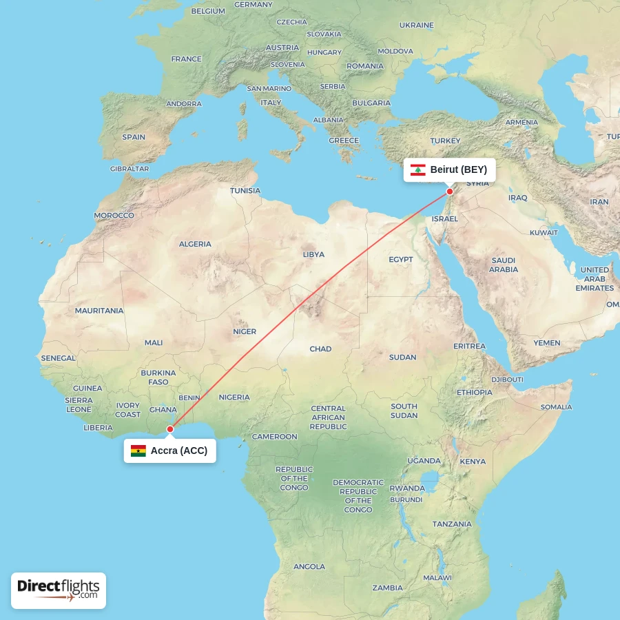 BEY - ACC route map