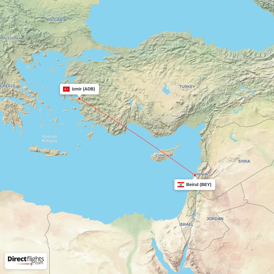 BEY - ADB route map