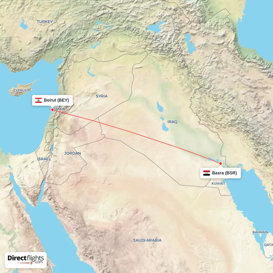BEY - BSR route map