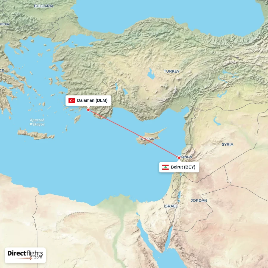 BEY - DLM route map